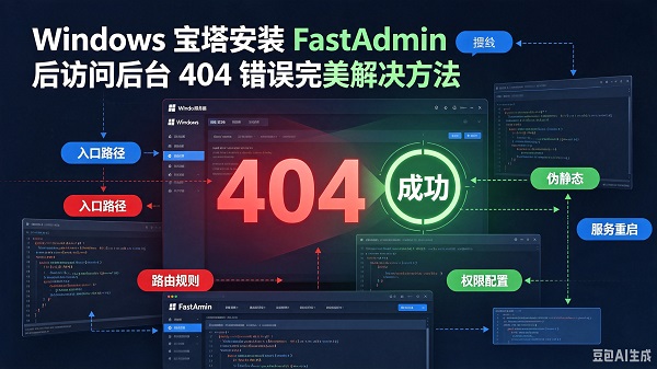 Windows宝塔安装FastAdmin后访问后台出现404错误完美解决方法